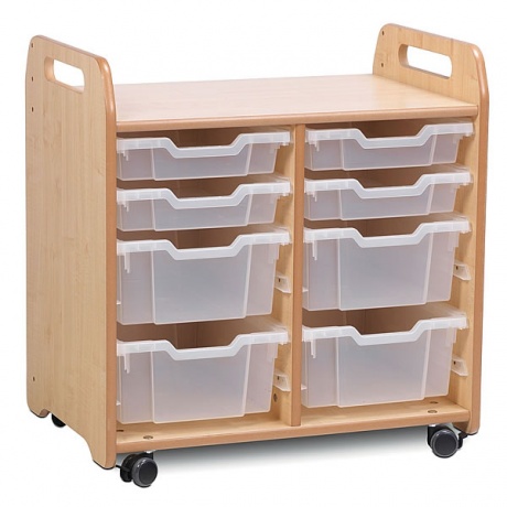 2 Column Classroom Tray Storage Unit with Storage Trays